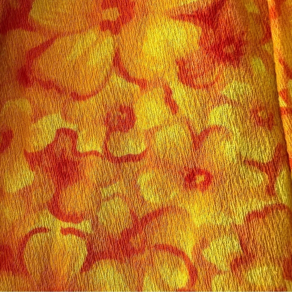 VTG Hawaiian Togs Barkcloth Tiki Mini Dress Bright Colorful Hibiscus Plumeria XS